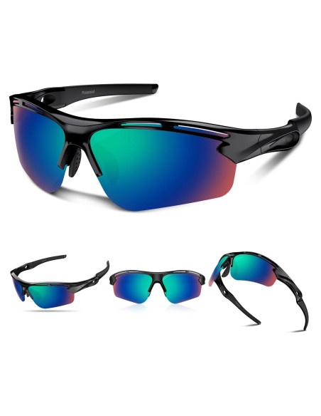 Gafas de sol deportivas Rosemal 7253 UV400 TR90 Verde