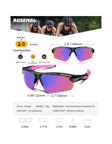 Gafas de sol deportivas Rosemal 7253 polarizadas UV400