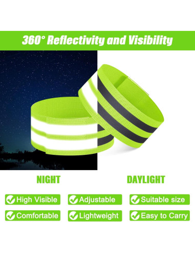 Brazaletes Reflectantes Yilloog 100 Pcs Alta Visibilidad