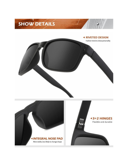 Gafas de Sol Polarizadas KALIYADI Estilo Vintage UV