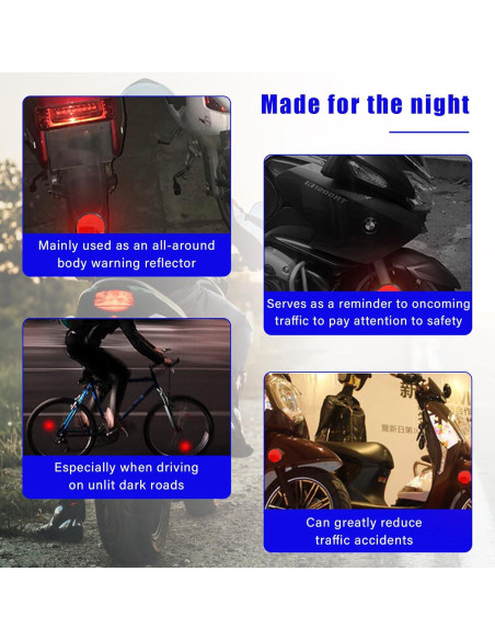 2 Reflectores de Motocicleta Dickno Rojo Redondo 5.6 cm