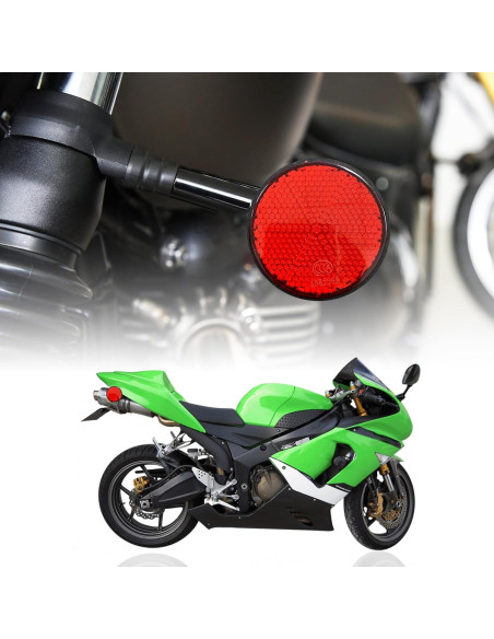 2 Reflectores de Motocicleta Dickno Rojo Redondo 5.6 cm