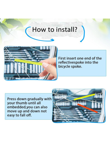 72 Piezas Reflectores de Radios de Bicicleta KALIONE 7.5 cm