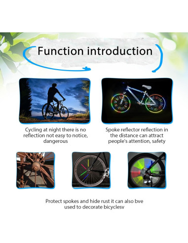 72 Piezas Reflectores de Radios de Bicicleta KALIONE 7.5 cm
