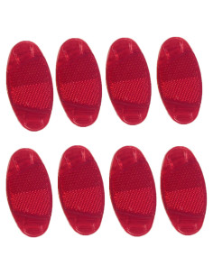 8 Reflectores Ovalados UoYu para Ruedas de Bicicleta Rojo