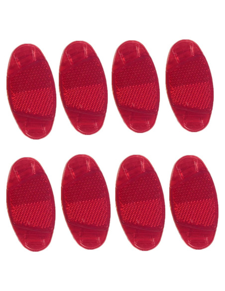 8 Reflectores Ovalados UoYu para Ruedas de Bicicleta Rojo