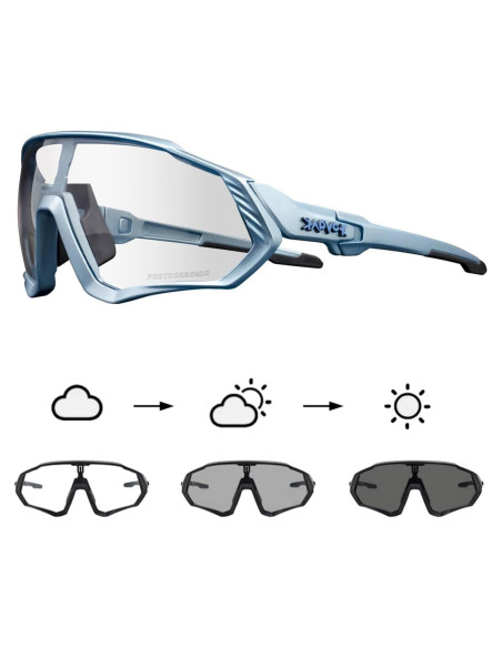 Gafas de Ciclismo KAPVOE Fotoquímicas UV400 para Adultos