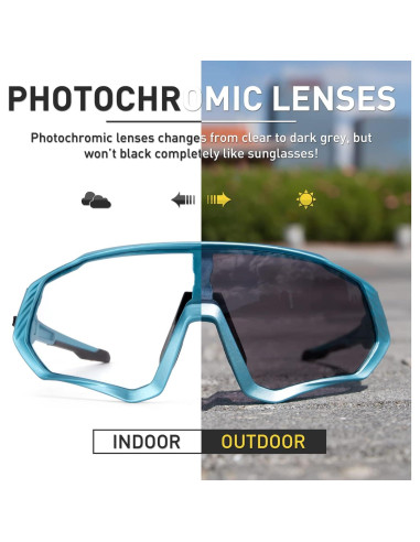 Gafas de Ciclismo KAPVOE Fotoquímicas UV400 para Adultos