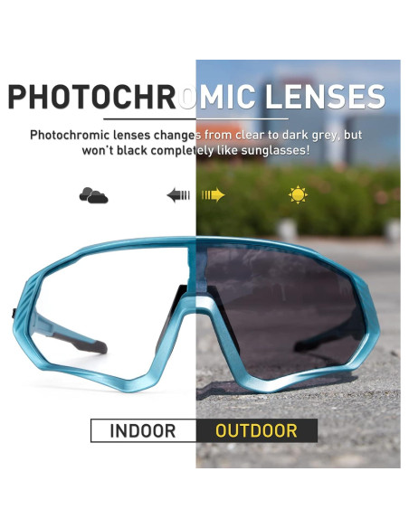 Gafas de Ciclismo KAPVOE Fotoquímicas UV400 para Adultos