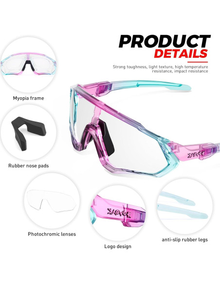 Gafas de Ciclismo KAPVOE Fotoquímicas UV400 para MTB