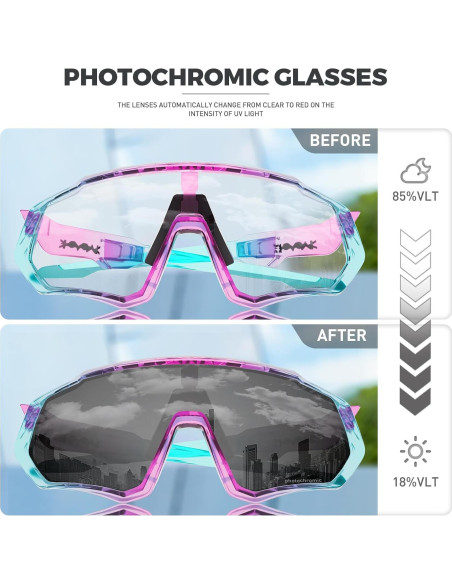 Gafas de Ciclismo KAPVOE Fotoquímicas UV400 para MTB