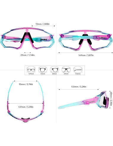Gafas de Ciclismo KAPVOE Fotoquímicas UV400 para MTB