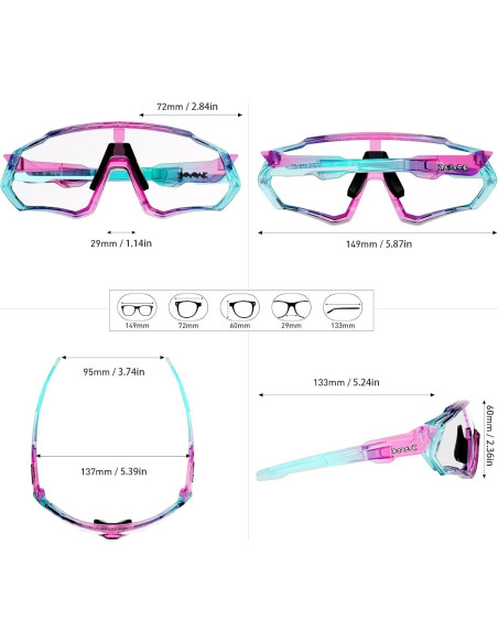 Gafas de Ciclismo KAPVOE Fotoquímicas UV400 para MTB