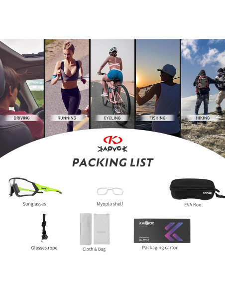 Gafas de Ciclismo KAPVOE Fotoquímicas UV400 para MTB