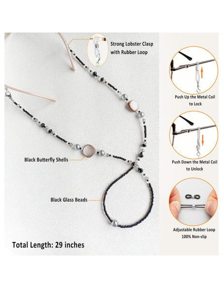 Cadena de Gafas ERNAULO para Mujeres 73.66 cm Elegante