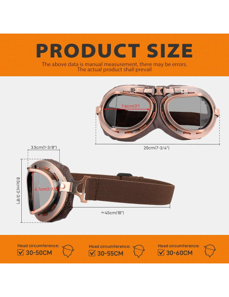 Gafas de Moto DREAMIZER Vintage con Protección UV - Plegables