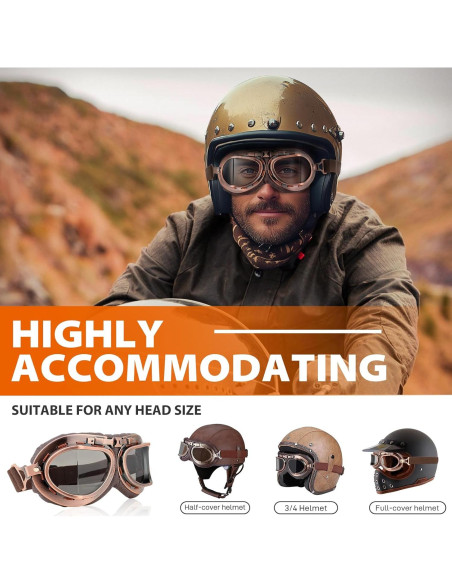 Gafas de Moto DREAMIZER Vintage con Protección UV - Plegables