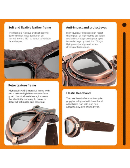 Gafas de Moto DREAMIZER Vintage con Protección UV - Plegables