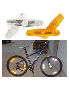 Reflectores de Rueda de Bicicleta EORTA 4 Piezas Amarillo y Blanco