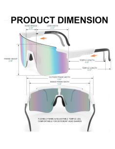 Gafas de Ciclismo Roibeao UV400 Unisex Ligeras y Cómodas 2