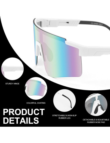 Gafas de Ciclismo Roibeao UV400 Unisex Ligeras y Cómodas