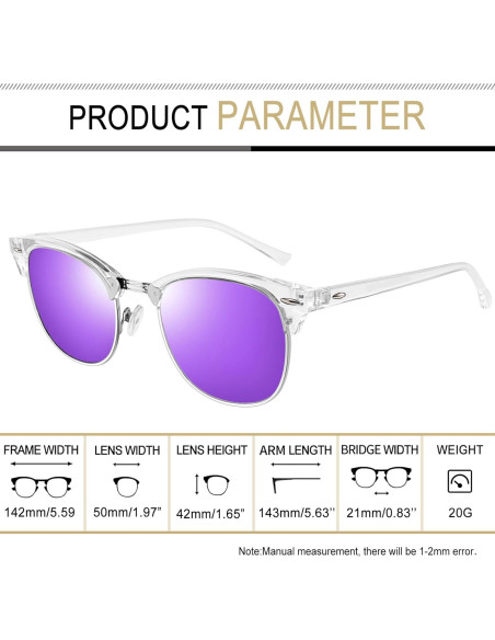 Gafas de sol Joopin unisex polarizadas UV400 medio marco