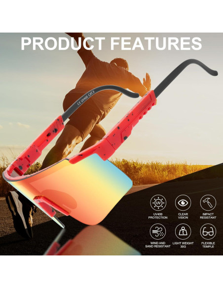 Gafas de Ciclismo Roibeao UV400 Ligeras y Cómodas