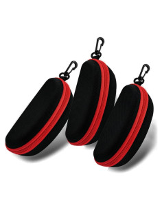 Estuche Duro para Gafas de Sol y Lectura 3 Piezas Rojo