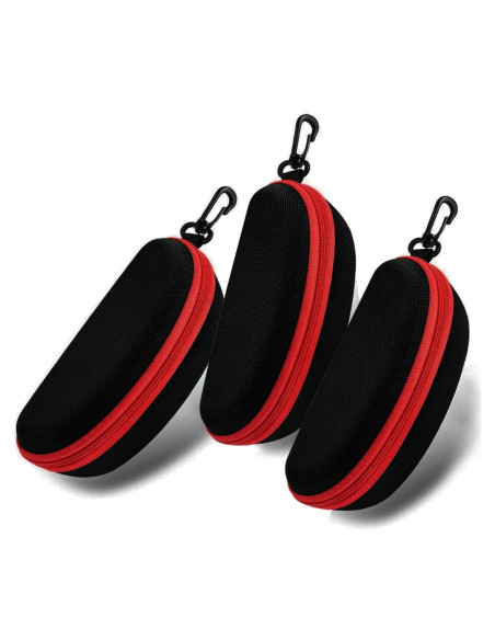 Estuche Duro para Gafas de Sol y Lectura 3 Piezas Rojo