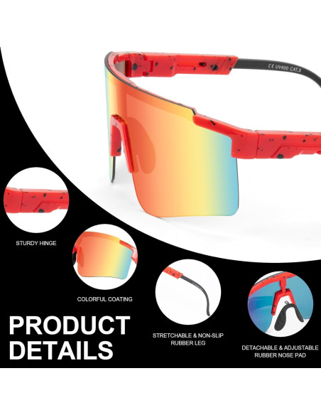 Gafas de Ciclismo Roibeao UV400 Ligeras y Cómodas