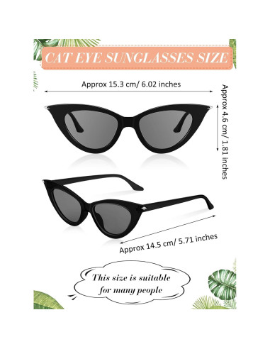 Gafas de Sol Ojo de Gato Leinuosen 8 Pares Vintage Mujeres