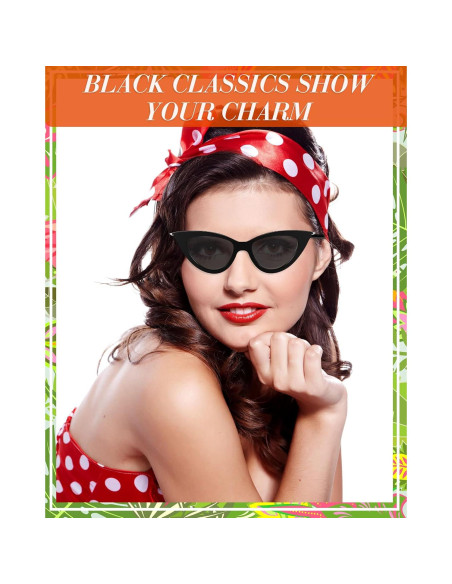 Gafas de Sol Ojo de Gato Leinuosen 8 Pares Vintage Mujeres