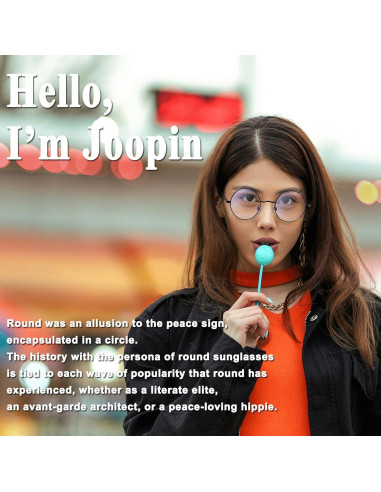 Gafas de sol redondas Joopin UV400 polarizadas negras