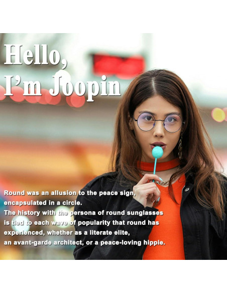 Gafas de sol redondas Joopin UV400 polarizadas negras