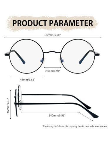 Gafas de sol redondas Joopin UV400 polarizadas negras