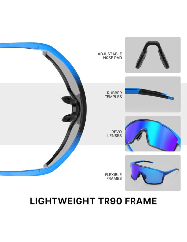 Gafas de Ciclismo Polarizadas YOZISS Cg9033b-b UV400