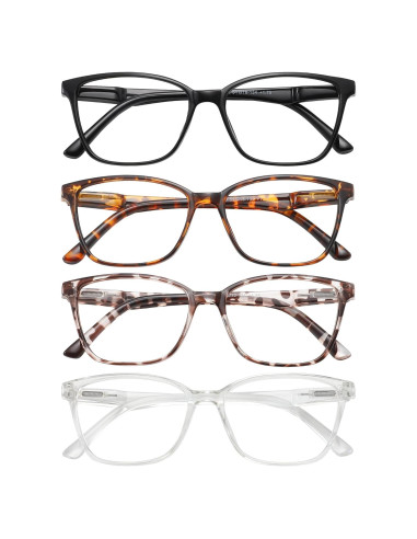 Gafas de Lectura Przene 4 Paquetes Anti Luz Azul 3.0x