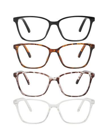 Gafas de Lectura Przene 4 Paquetes Anti Luz Azul 3.0x