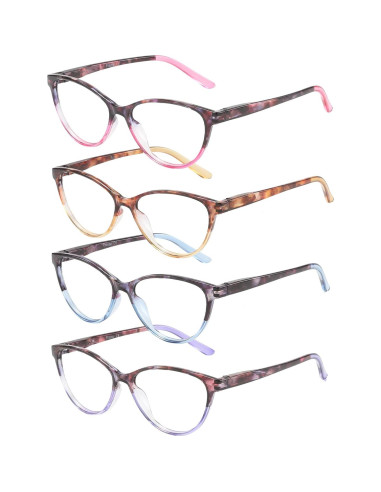 Gafas de Lectura Przene 4 Paquetes Anti Luz Azul 3.5x