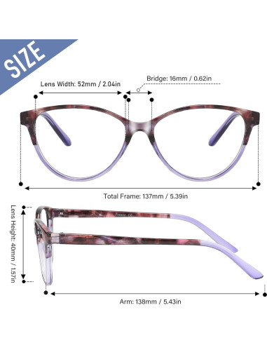 Gafas de Lectura Przene 4 Paquetes Anti Luz Azul 3.5x