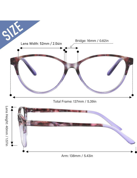 Gafas de Lectura Przene 4 Paquetes Anti Luz Azul 3.5x