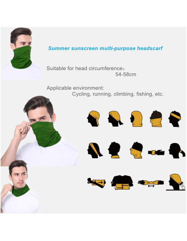 Gafas de Motocicleta LJDJ con Balaclava UV Verde Oscuro