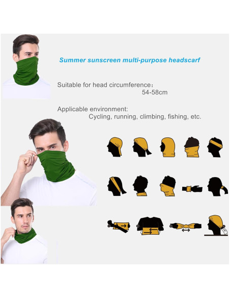 Gafas de Motocicleta LJDJ con Balaclava UV Verde Oscuro