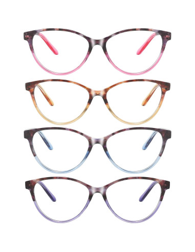 Gafas de Lectura Przene 4 Paquetes Anti Luz Azul Unisex