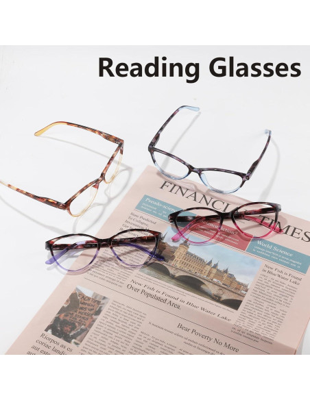 Gafas de Lectura Przene 4 Paquetes Anti Luz Azul Unisex