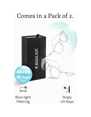 Gafas de Seguridad Aqulius 2 Pack Elegantes Resistentes a Rayones