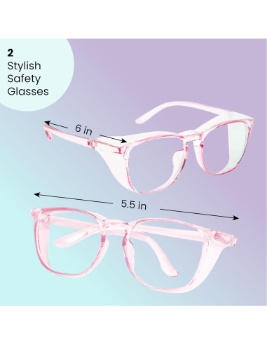Gafas de Seguridad Aqulius 2 Pack Elegantes Rosa Anti-rayones