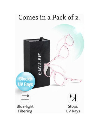 Gafas de Seguridad Aqulius 2 Pack Elegantes Rosa Anti-rayones