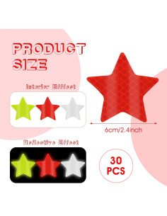 30 Calcomanías Reflectantes Estrella Abeillo - 6 cm 2