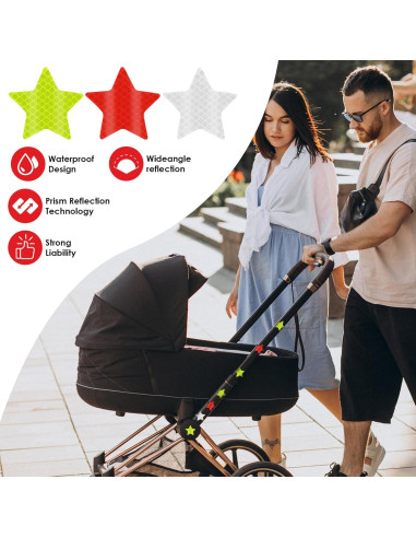 30 Calcomanías Reflectantes Estrella Abeillo - 6 cm